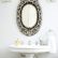 Vintage Bathroom Vanity Mirror Imposing On Glam Powder Room With Antique Oval Transitional 2