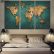 Wall Paintings For Office Lovely On Other Within World Map Canvas Art Vintage Dark Green Global Maps 5