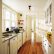White Country Galley Kitchen Nice On Intended For Bright With Hardwood Floors The Home 5
