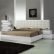 White Modern Platform Bed Delightful On Bedroom Throughout With Leather Headboard 4