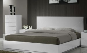 White Modern Platform Bed