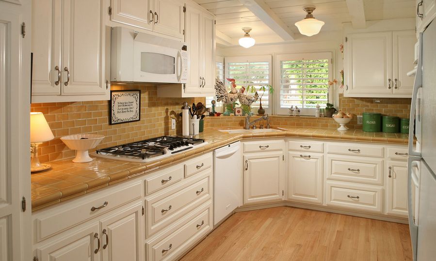 Floor White Tile Kitchen Countertops Interesting On Floor With Regard To Make A Comeback Know Your Options 12 White Tile Kitchen Countertops