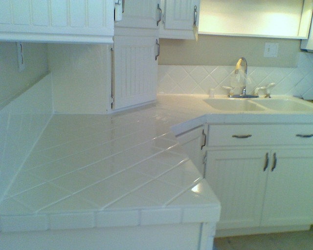 Floor White Tile Kitchen Countertops Nice On Floor Bathtub Amp Refinishing Traditional 28 White Tile Kitchen Countertops