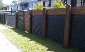 Wood And Metal Privacy Fence