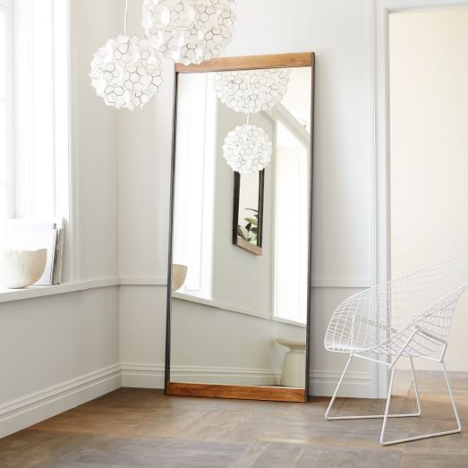 Floor Wood Floor Mirror Innovative On Within Industrial Metal West Elm 0 Wood Floor Mirror