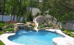 Backyard Pool With Slides