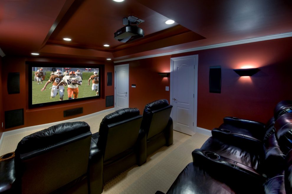 Home Basement Home Theater Lighting Contemporary On And Projector Room With Recliner Chairs 2 Basement Home Theater Lighting
