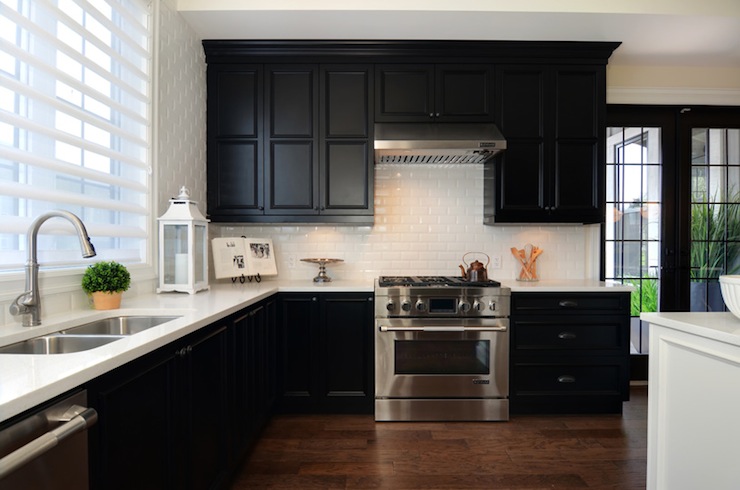 Kitchen Black Kitchen Cabinets With White Countertops Delightful On KItchen Transitional 0 Black Kitchen Cabinets With White Countertops