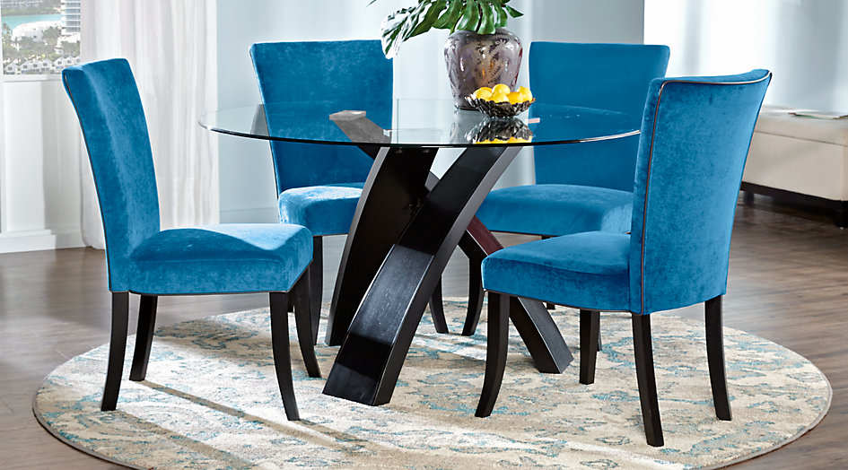 Other Blue Dining Room Furniture Charming On Other Inside Del Mar Ebony 5 Pc Round Set Sets Black 8 Blue Dining Room Furniture