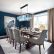Home Blue Dining Room Stylish On Home Intended For 20 Ideas 2018 14 Blue Dining Room