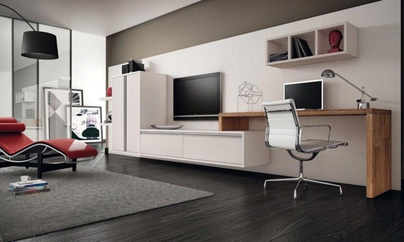 Office Contemporary Home Office Furniture Tv Brilliant On Inside Workspace With TV 0 Contemporary Home Office Furniture Tv