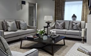 Contemporary Living Room Gray Sofa Set