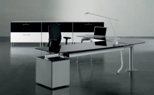 Contemporary Office Desk Glass