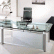 Contemporary Office Desk Glass Exquisite On Throughout Stylish Modern Fun Top 1