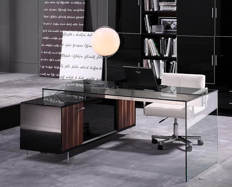 Office Contemporary Office Desk Simple On Intended With Thick Acrylic Cabinet Support Legs 2 Contemporary Office Desk