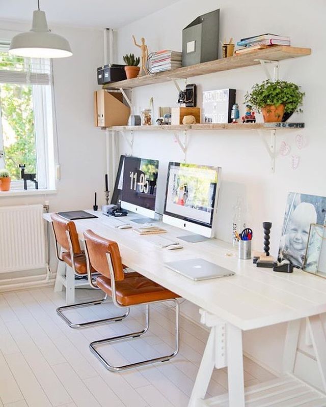 Home Cozy Home Office Desk Furniture Delightful On White Warm Wood Leather Shared Workspacegoals Regram From 0 Cozy Home Office Desk Furniture