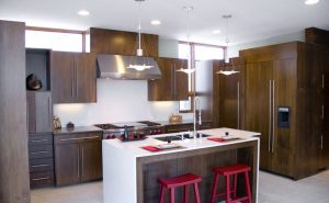 Dark Wood Modern Kitchen Cabinets