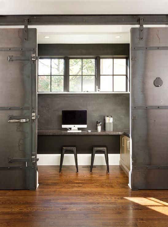 Interior Dramatic Sliding Doors Separate Creative On Interior And Industrial Home Office Features Metal Barn Rails Opening To 0 Dramatic Sliding Doors Separate