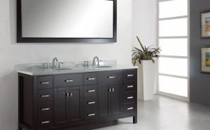 Elegant Black Wooden Bathroom Cabinet