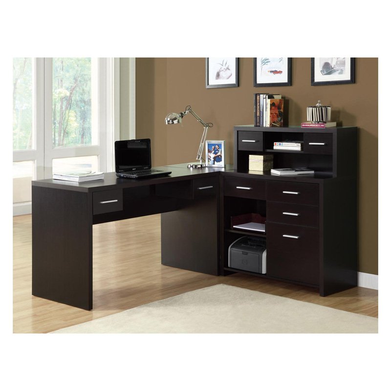 Office Home Office L Shaped Desks Wonderful On Intended For Monarch Cappuccino Hollow Core Desk Hayneedle 0 Home Office L Shaped Desks