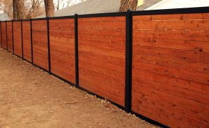 Horizontal Wood And Metal Fence