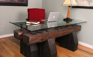 Interesting Home Office Desks Design Black Wood