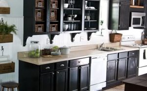 Kitchens With Dark Cabinets And White Appliances