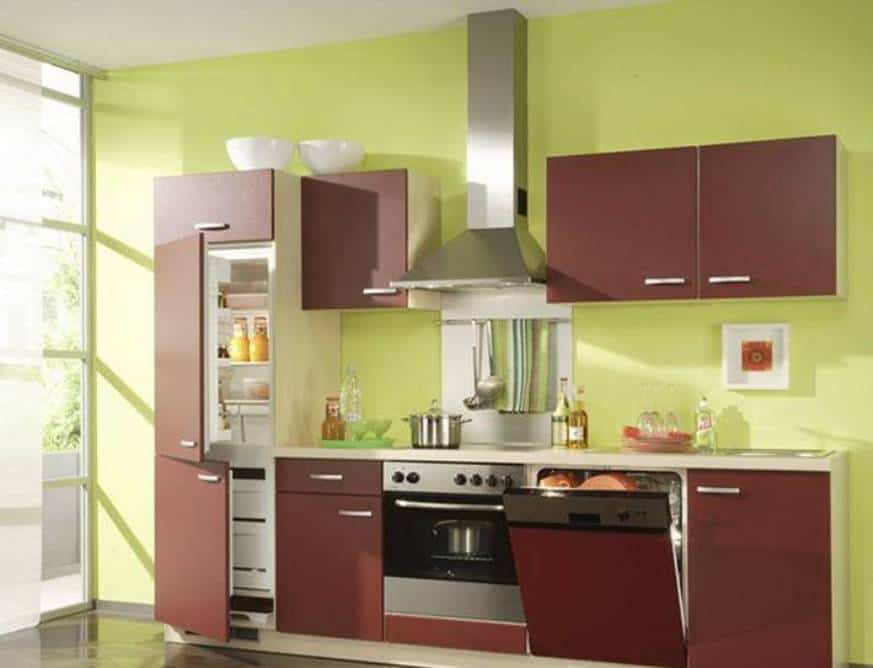  Modern Kitchen Wall Colors Astonishing On With Regard To Set Silver Appliances Green 17 Modern Kitchen Wall Colors