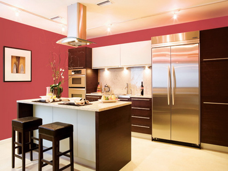  Modern Kitchen Wall Colors Stylish On In Dark Pink Color Ideas With Cabinet For Small 16 Modern Kitchen Wall Colors