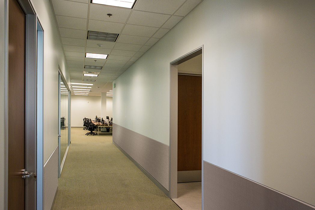 Office Office Hallway Imposing On With Wainscotting Wall Protection In Fabricmate Systems 18 Office Hallway