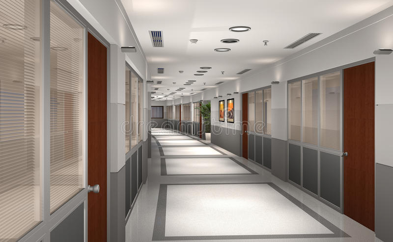  Office Hallway Nice On Within 3D Modern Stock Illustration Of 5 Office Hallway