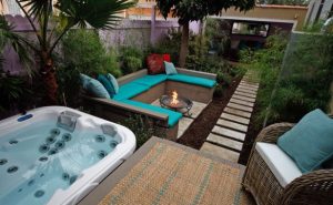 Patio Designs With Fire Pit And Hot Tub