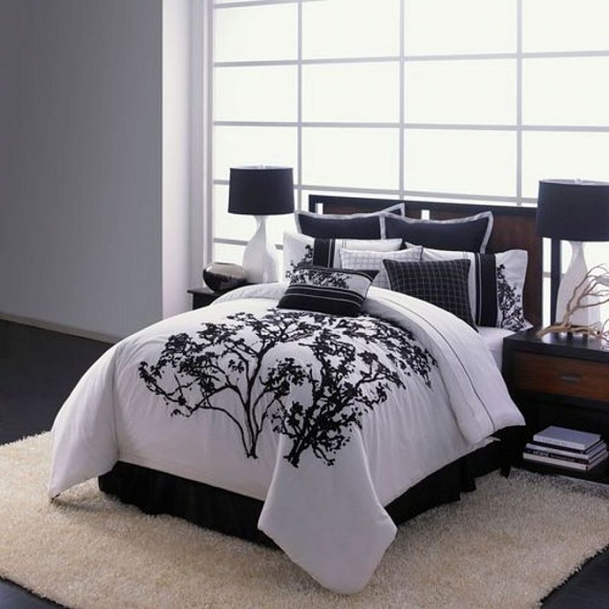 Bedroom Shag Rug Under Bed Fine On Bedroom With Comforters Sets Queen Modern Black White 15 Shag Rug Under Bed