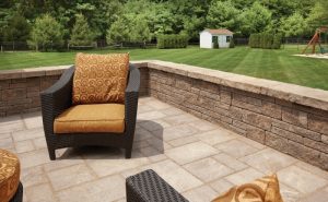 Stamped Concrete Patio With Wall