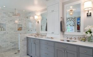 White And Gray Master Bathrooms
