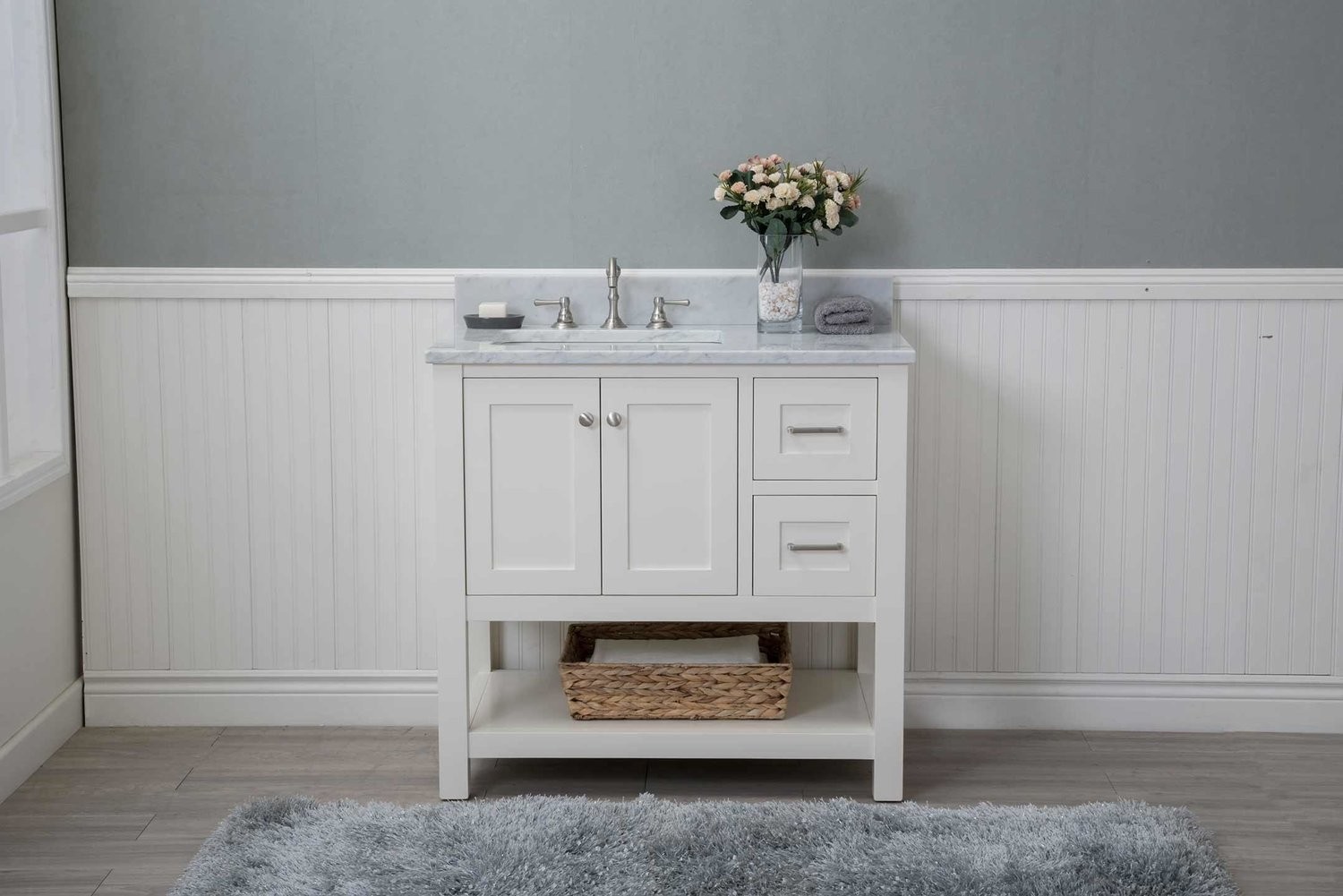 Bathroom White Bathroom Vanities With Marble Tops Brilliant On For Shaker 36 Vanity Open Shelf W Top 4 White Bathroom Vanities With Marble Tops