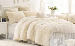 White Fluffy Bed Sheets