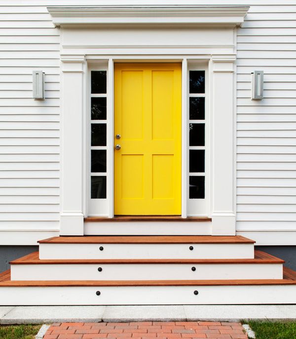 Home White Front Door Yellow House Stylish On Home With 10 Bold Inspiring Doors 0 White Front Door Yellow House