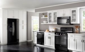 White Kitchens With Black Appliances