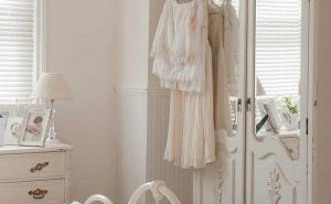 White Wood Wardrobe Armoire Shabby Chic Bedroom