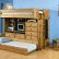 Wood Bunk Bed With Desk Amazing On Furniture Within Wooden Trundle Brown And Combined By Storage 2