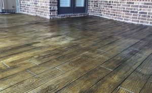 Wood Stamped Concrete Patio