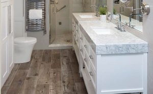 Wood Tile Flooring Bathroom