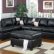 Black Leather Sectional Couches Contemporary On Furniture Regarding Sofa And Ottoman Steal A 2