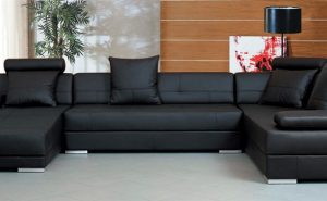Black Leather Sectional Couches