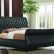 Black Upholstered Sleigh Bed Astonishing On Bedroom In Swan Leather Frame Large Chesterfield 6ft Super Kingsize 5
