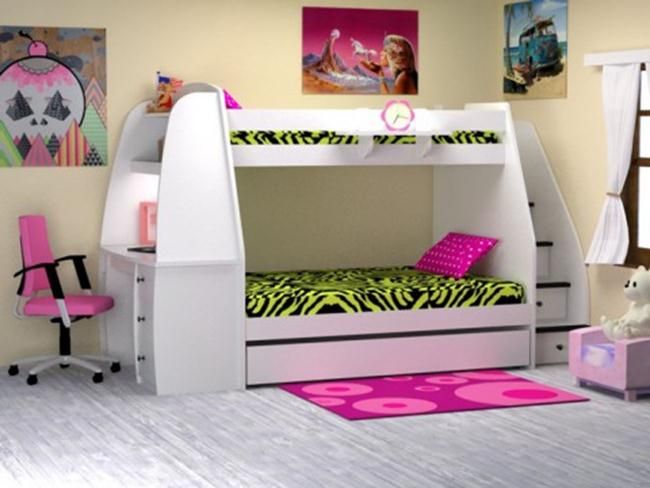 Bedroom Bunk Bed With Stairs For Girls Creative On Bedroom Throughout Cool And Desk 0 Bunk Bed With Stairs For Girls