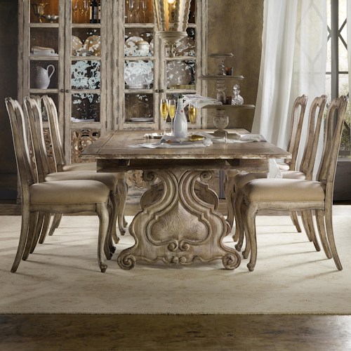  Hooker Furniture Dining Modern On Chatelet 7 Piece Set With Refectory Trestle 1 Hooker Furniture Dining