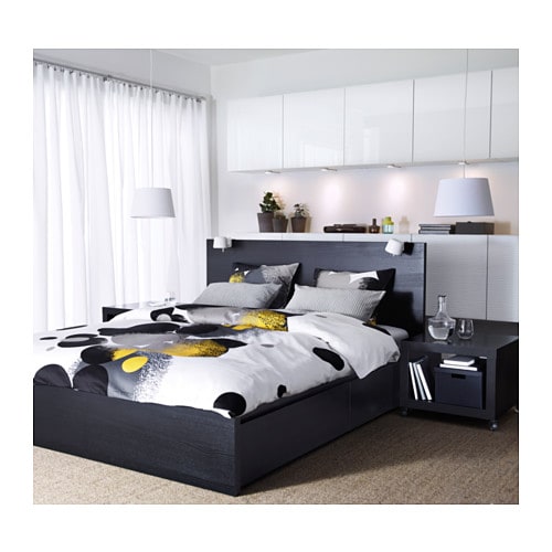 Bedroom Ikea Malm Storage Bed Magnificent On Bedroom MALM High Frame 4 Boxes Queen Black Brown IKEA 0 Ikea Malm Storage Bed