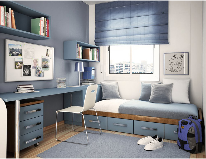 Interior Interior Design Bedroom For Teenage Boys Innovative On Throughout Small Kids With Study Table And Lampshade KBHome 22 Interior Design Bedroom For Teenage Boys